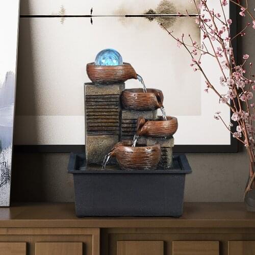 Home Decoration Water Fountain Fengshui Ball Humidifier Creative Office Desktop Accessories