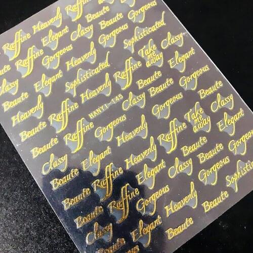 HANYI series HANYI-145 gold letter heart DESIGNS COOL 3d nail art stickers decal template diy nail tool decorations