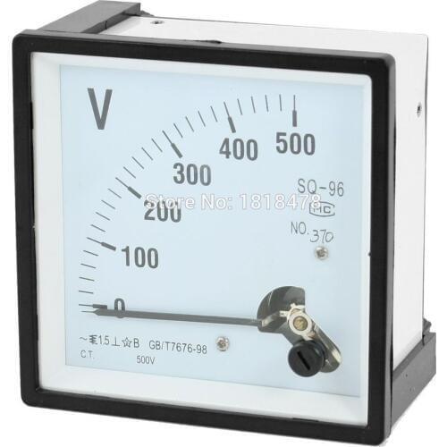 Voltage Test Gauge AC 0-500V Analog Volt Meter Gauge Voltmeter SQ96 96*96mm