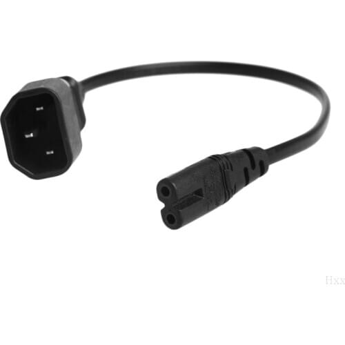 IEC 3-Pin Kettle C14 Male To C7 Female Converter Adapter Cable For PDU UPS 30CM