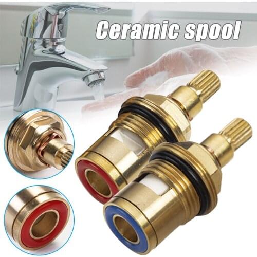 2 Pcs Replacement Tap Valves Ceramic Disc Gland Brass 20 Teeth 1/2 Inch Accessories клапан для воды HY99