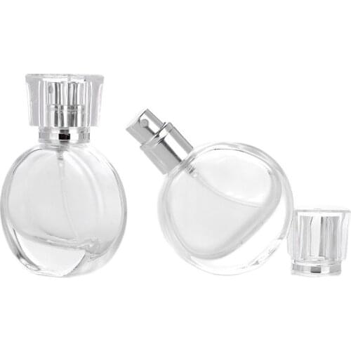 30pcs 30ml Clear Round Glass Perfume Bottle Cosmetic Perfume Packing Spray Bottle Classic Glass Perfume atomizer bottle