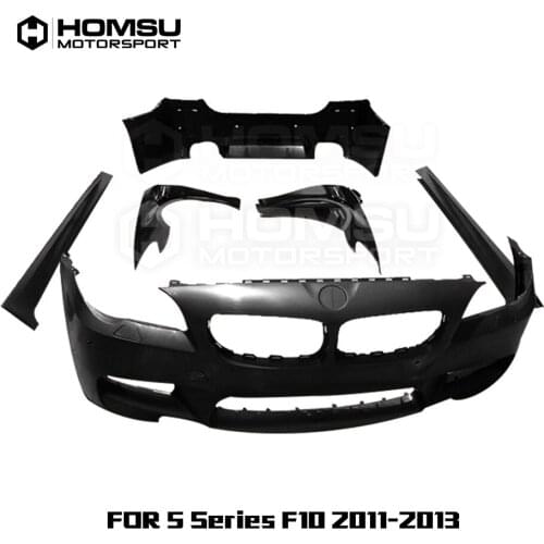 M5 style FRP Unpainted Car Body Kit Front Rear Bumper Side Skirts Wheel Eyebrows Exhaust Pipes For BM-W 5 Series F10 2011-2013