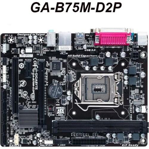 For GIGABYTE GA GA-B75M-D2P Motherboard B75M-D2P Socket LGA1155 DDR3 For Intel B75 B75M Desktop Used Mainboard 5.0