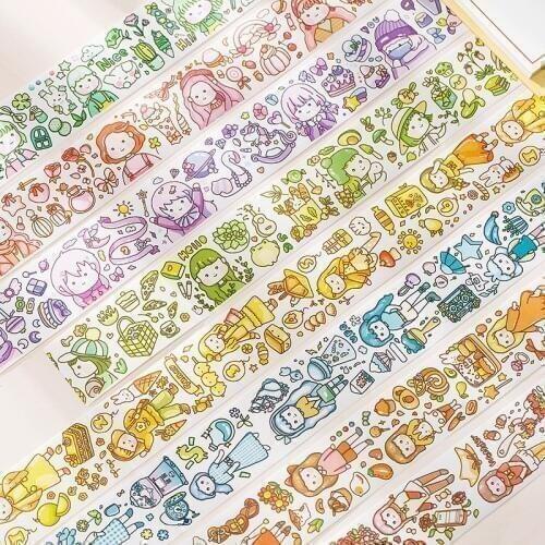 Cute coco Girls' daily life Washi Tape Adhesive Tape DIY Scrapbooking Sticker Label Kawaii Japanese Masking tape