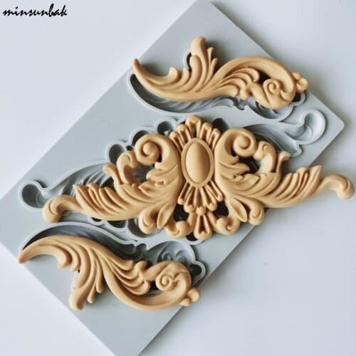 Minsunbak 3D European Relief Shape Silicone Mold Cake Decorating Tools Sugarcraft Chocolate Syrup Plaster Soap Mold