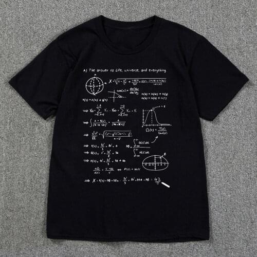 Answer To Life Universe and Everything Math Fun Print Original Design Fashion Casual Cotton T Shirt