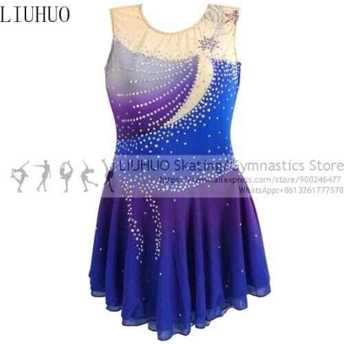 Figure Skating Dress Girls Ice Skating Gradient Color Performance Rhythmic Gymnastics Competition Dance Leotard Artistic Costume
