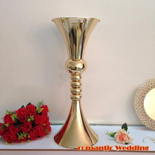 65cm(H) Gold Flower Stand Wedding Flower Vase Table Centerpiece Wedding Props 10 pcs/lot