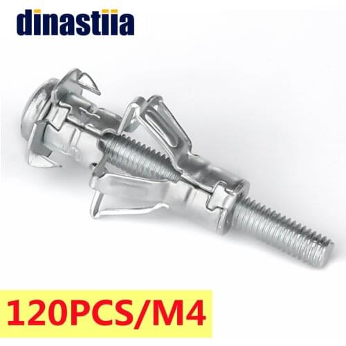 120PCS M4X20 Hollow Wall Metal Anchor Plasterboard Drywall Cavity Plug Dowel for Ceiling Expansion Screws Gypsum Board Holes