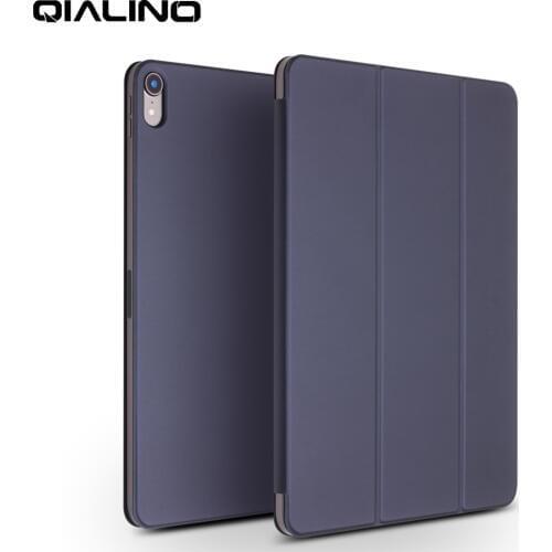 QIALINO Ultra Slim Genuine Leather Tablet Cover for Apple iPad Pro 12.9 2018 Wake up&Sleep Function Flip Case for iPad Pro 11