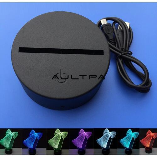 RGB USB Cable Touch Lamp Bases For 3D LED Night Light Replacement Colorful Light Base Table Wedding Christmas Decor Holder