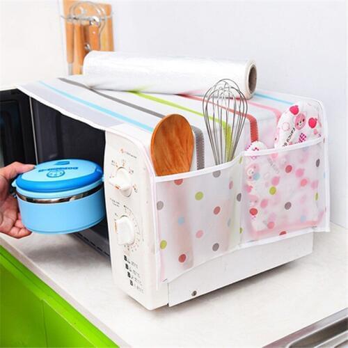 Romantic Microwave Oven Cover With 2 Pouch Dustproof Cotton Cloth Cover Kitchen Accessories Romantic Style Microwave Oven Set