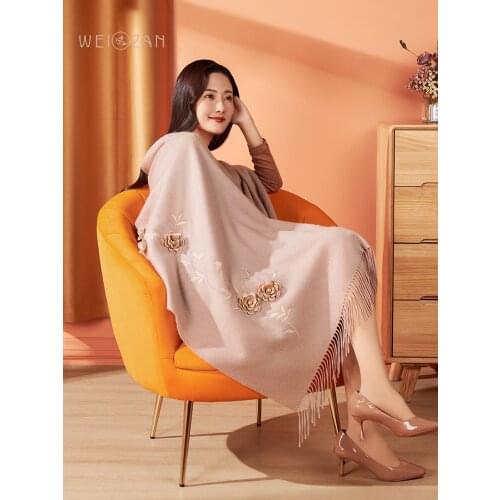 Wrap Pashmina 100% wool scarf women spring autumn models mother cheongsam shawl female spring 380G 200*70 Wrap