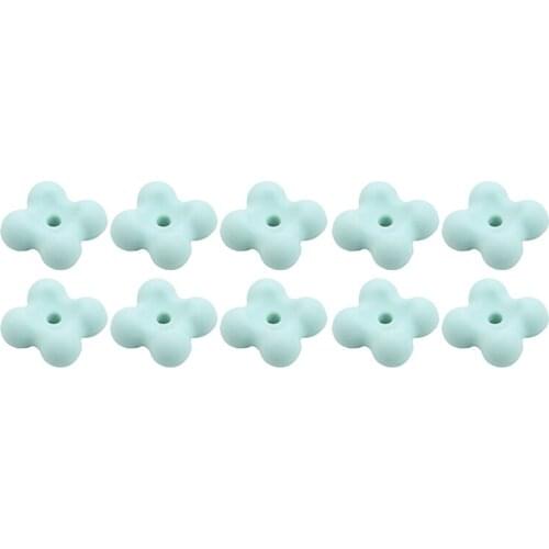Candy Color Food Grade Silica Gel Teeth Baby Powder Four Corner Beads Beads Loose Beads Teeth Plastic Pacifier Chain