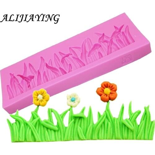 Sugarcraft forest grass silicone cake fondant mold cake decorating tools chocolate gumpaste molds Cake border decoration D0467