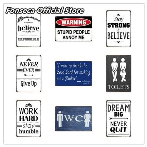 /Toliets/Warning Retro Metal Sign Wall kitchen Apartment Club Home Art Vintage Decor Poster Iron Painting