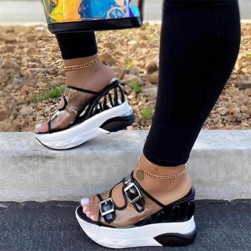 Wedges Slippers Women Sandals 2021 Newly Arrived Female Shoes Fashion Heeled Shoes Casual Summer Slides Slippers Women 41 42 43