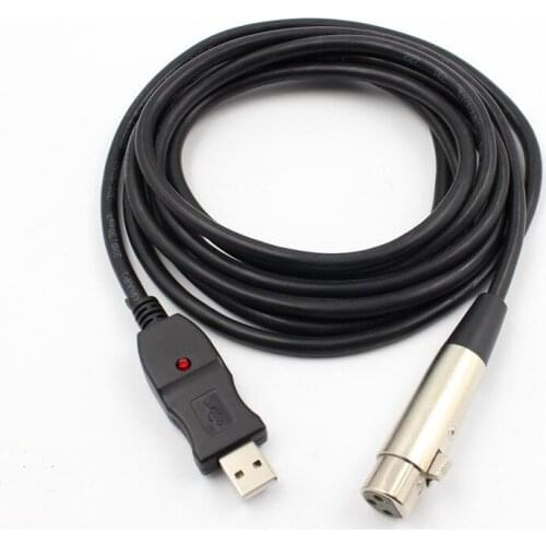 USB Microphone Cable 3m Microphone Cable Computer USB To XLR Microphone Connect Computer Cable Audio Cable Adapter