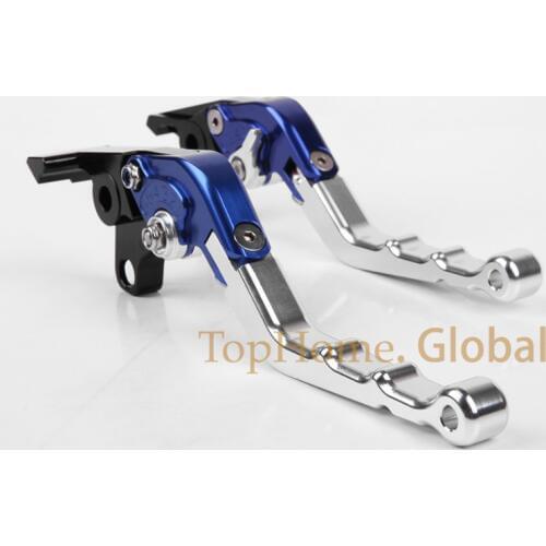 Top quality CNC Foldable Folding Fingers Wave Brake Clutch Levers For Kawasaki ZX10 Z1988-1990 1989 Blue&Silver