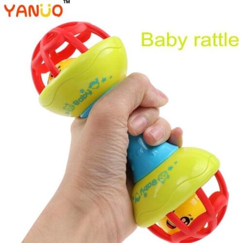 YANUO Baby Rattle Soft Rubber Dumbbell Ball Tooth Ring Rubber Ring Early Education Hand Catching Ball Childrens Toy