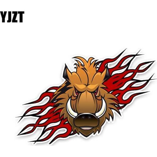 YJZT 15.5*10.3CM Frightening Wild Boar Decals PVC Popular Animal Fantastic Nice Quality Car Sticker C1-3350
