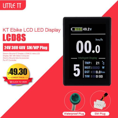Electric Bike Kunteng KT LCD8S Display Electric Bicycle Intelligent Control Panel Display 24V 36V 48V for ebike Conversion Kit