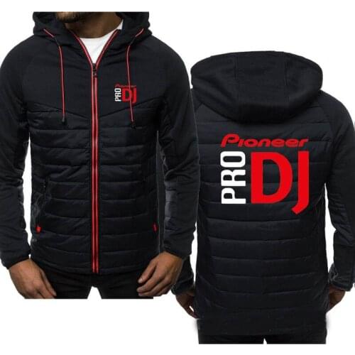 Winter Mens Hoodies Pioneer pro DJ Coat Zipper Hooded Jacket Cotton Coat Slim Fit Fashion Thicken Warm Outwear Man Tracksuit