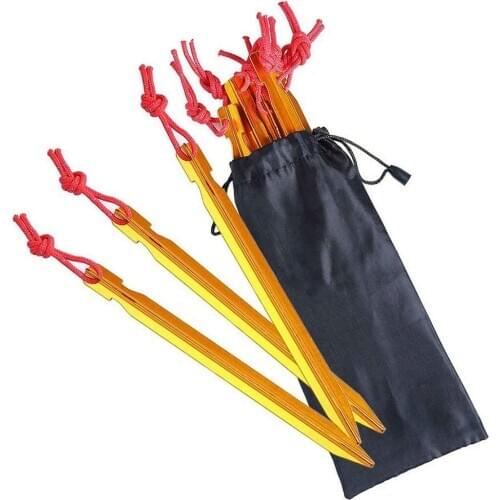 10pcs Outdoor Tents Canopy Fixed Nail Camping Tent Pegs Stakes Ground Spike Heavy Duty Ultralight Nails Aluminum Alloy