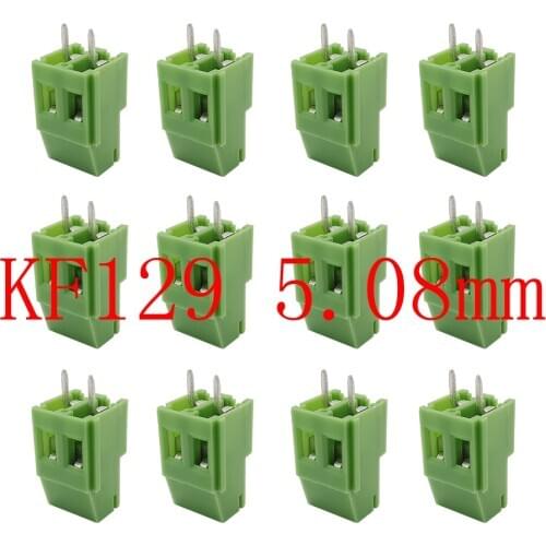 10Pcs Green KF129 5.08mm Pitch 2 Pin PCB Screw Terminal Block Connector