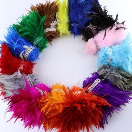 1000pcs/lot Dyed Chicken Saddle Feather Handwork Jewelry Decoration Sewing Costume Rooster Feathers for Crafts Fly tying