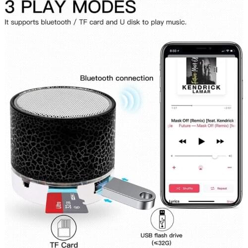 2-3hours Using Time Bluetooth-compatible Connect Speaker Rechargeable Li-battery Speaker Rechargeable Case MP3 Player ABCD