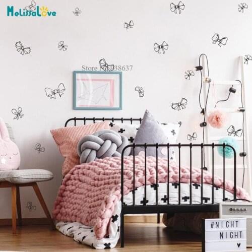 22 pcs/set Bow Tie Wall Decal Its a Girl Decor Gift Bow Cute Stickers Removable Wall Art Sticker BB712