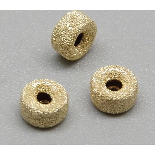 Gold filled flash matte bubble wheel spacer Beads not fade for making jewelry accessories 3-5mm 5pcs