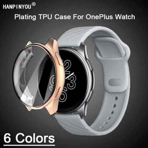 Full Cover Soft Silicone TPU Plating Watch Case For Oneplus Watch Sport Smartwatch Protective Cover Screen Clear Protector Shell