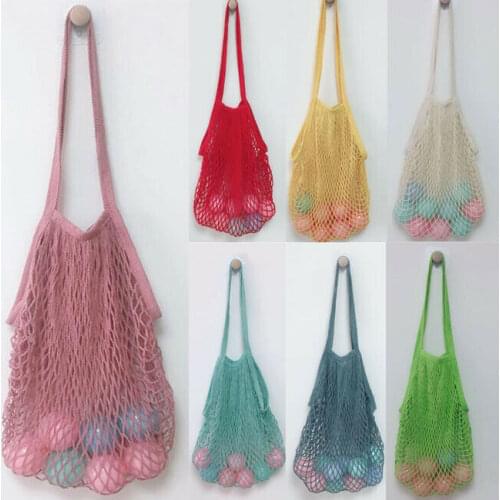 Eco Reusable Shopping String Grocery Handbags Woven Net Tote Mesh Bag Organizer Bag Cotton Storage Bags Newest