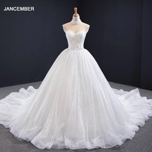 J67062 jancember white wedding dress with train high neck ball gown floor length lace pearls dress elegant свадебное платье бохо