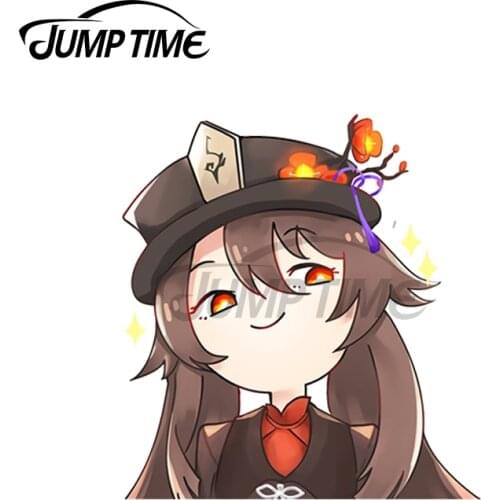 JumpTime 13 x 4.2cm For Smug Hu Tao Genshin Impact Car Sticker Motorcycle Personality Creative Stickers Anime Waterproof Decals
