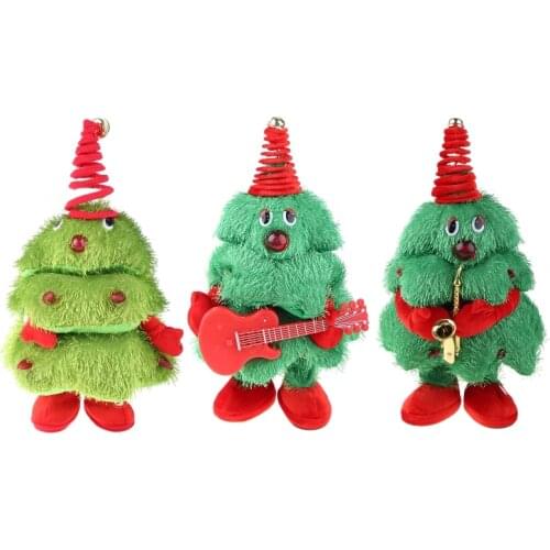 Kawaii Singing Dancing Christmas Tree Stuffed Toys Electric Music Plush Toy Doll for Kid Music Christmas Singing Dancing D5QA