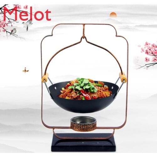 Creative Tableware Special Dishes Iron Pot Set Restaurant Hotel Hanging Pot Commercial Solid Alcohol Heating Furnace