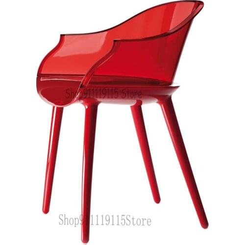 Nordic Creative Transparent Fashion Dining Chair Modern Simple Armback Designer Hotel Club Saiban Chair