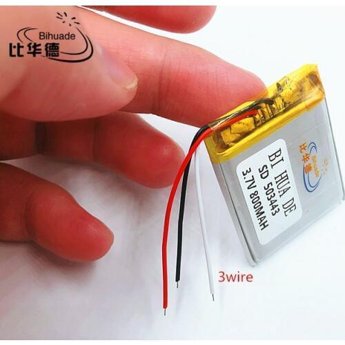 Li-Po 3 wire 503443 3.7V 800 mah Lithium polymer Battery With Protection Board For GPS Tablet PC Digital Products