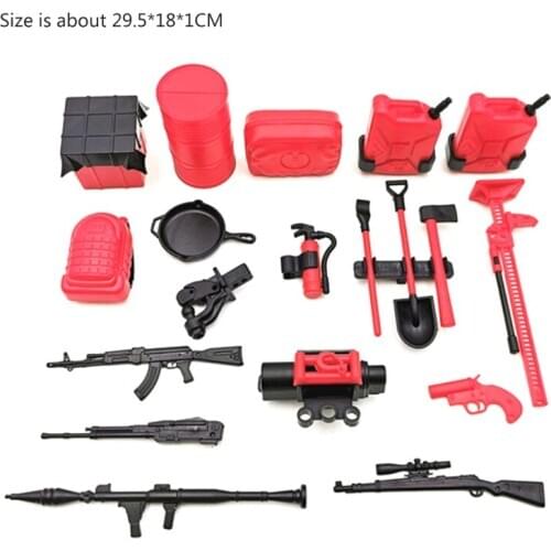 20pcs/set Mini DIY Decoration Parts Fire Extinguisher Shovel Axe Tools for WPL 4WD 6WD MN D90 RC Military Truck Buggy