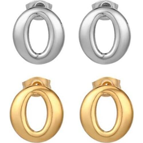 Stainless Steel Mini Oval Women Fashion Stud Earrings Jewelry Court Vintage Oval Earrings Gift For Women