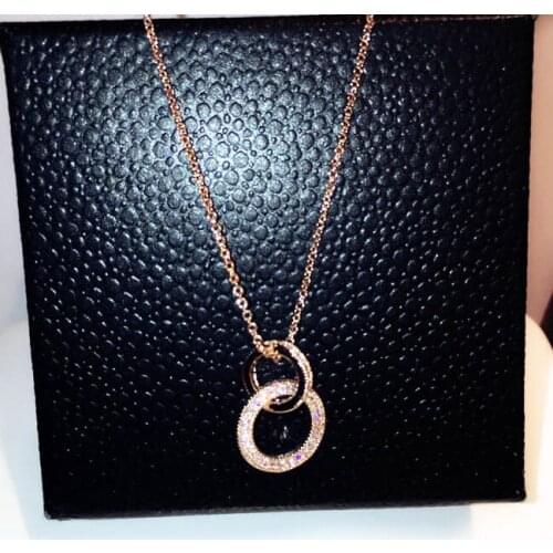 2021New Korea Round Temperament Clavicle Chain Short AAA Zirconia Necklace for Women Engagement Wedding Birthday Gift O-chain