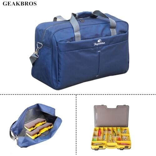 60L Fishing Bag Tackle Backpack Large Waterproof Camping Hiking Climbing Sports Travel Rucksacks Bag Option Storage Trays Box