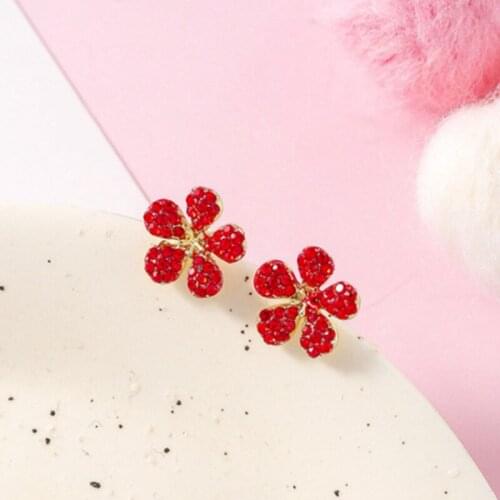 Red Cherry Strawberry Earring Sweet Girlish Temperament Fashion Jewelry Mushroom Apple Flower Exquisite Ladies Earrings 2021 New