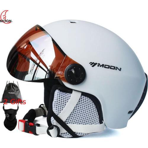 MOON High-Quality Skiing Helmet with Goggles Integrally-Molded PC+EPS Ski Helmet Outdoor Sports Ski Snowboard Skateboard Helmets