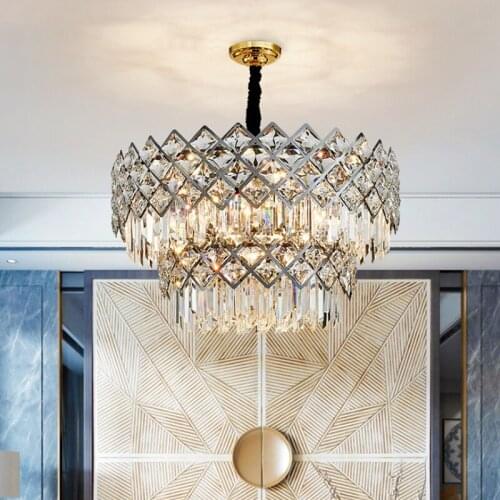 Modern Luxury Crystal Led Pendant Lights Lustre Indoor Lighting Deco Lamp Bedroom Living Dining Room Villa Hanging Light Fixture