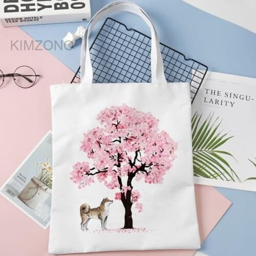 Shiba Inu shopping bag shopper cotton reusable bolsas de tela bag ecobag sac cabas woven boodschappentas sac tissu